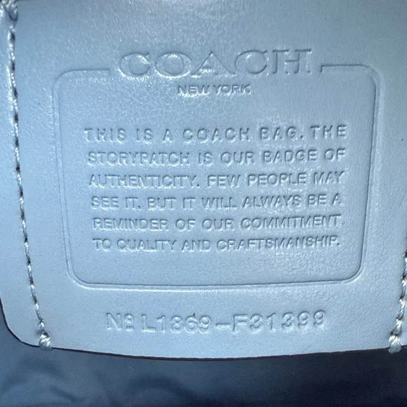 Coach Sky Blue Leather Shoulder Bag - Picture 14 of 16